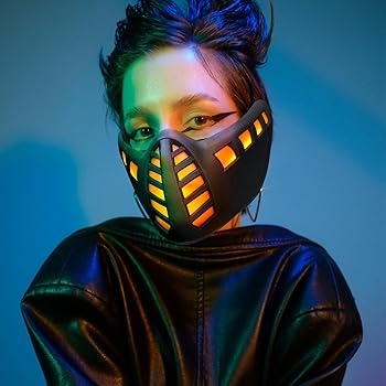 Amazon.com: Yzpacc Punk Mask LED Half Face Halloween Light